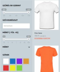 webáruház attribútumok